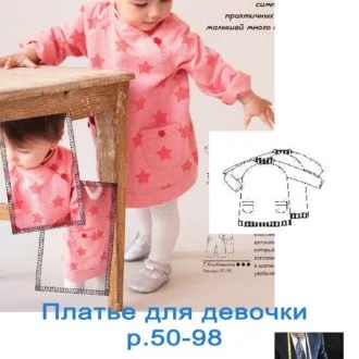 Сукня для дівчинки з оборкою, 92–140