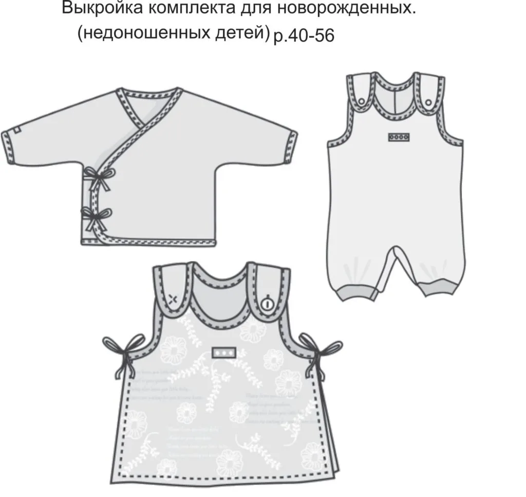 Комплект одягу для новонароджених (недоношених дітей) розміри 40-56
