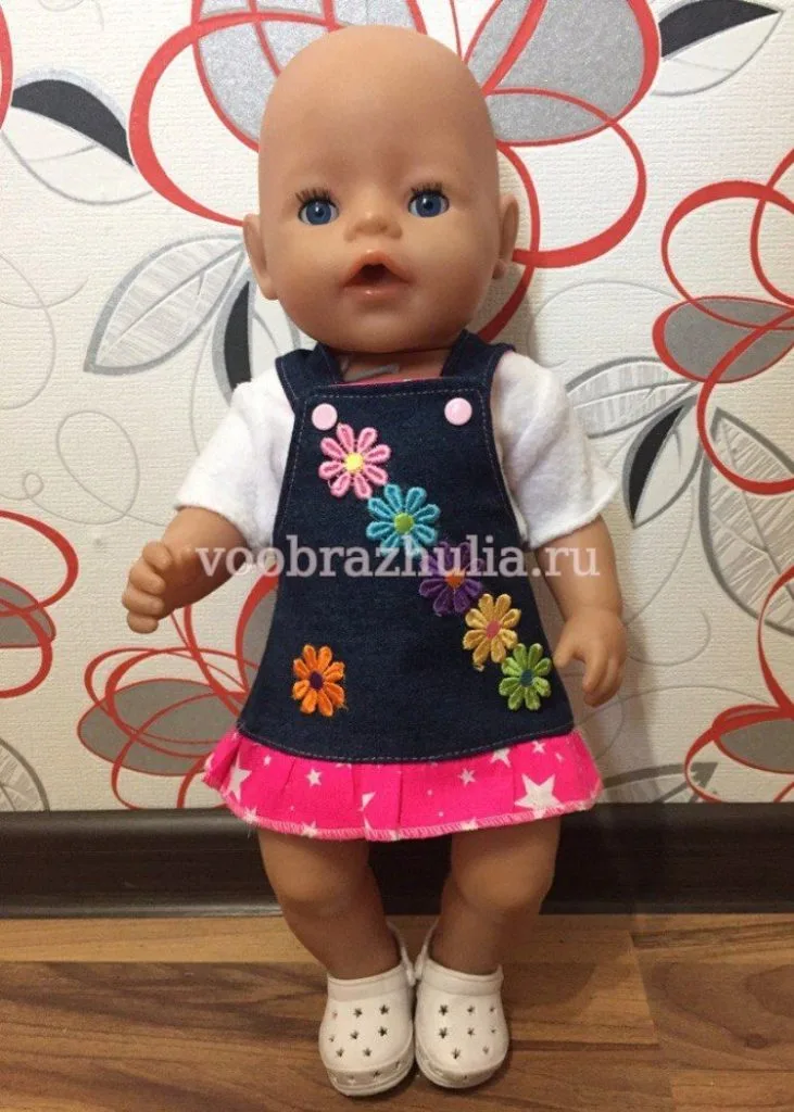 Джинсовий сарафан для ляльки Baby Born