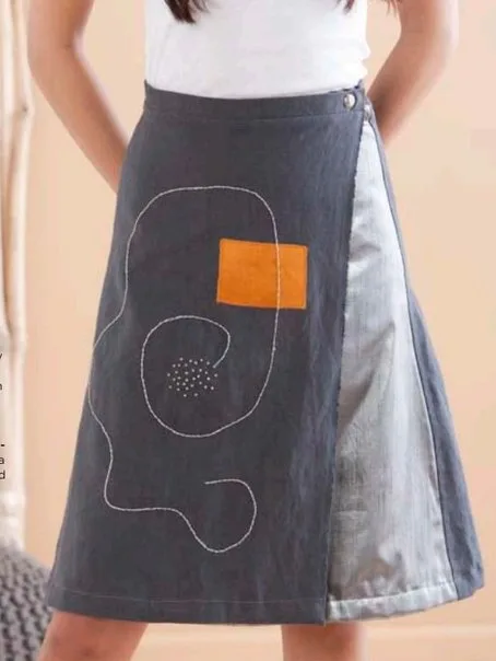 Спідниця трапеція із запахом (р. XS-S-M-L-XL)