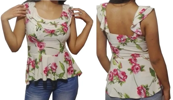 Блузка-пеплум з болеро та вирізом XS–XL