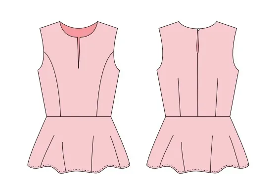 Топ з баскою на розміри XS-XXL