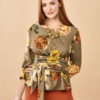 Жіноча блузка з жабо, розміри 36-40