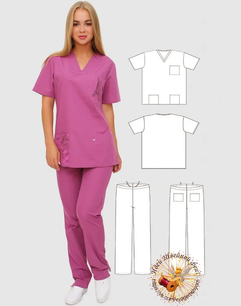 Викрійки медичного костюма жіночого р. XS-XL