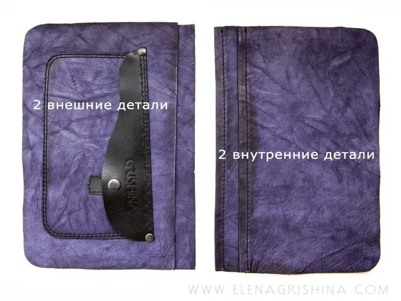 Викройка Потрійний клатч зі шкіри + МК з пошиття