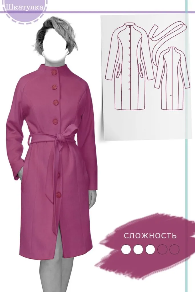 Викройка демісезонного пальта реглан розміри 40-68