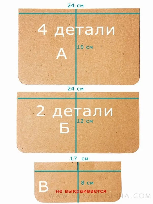 Викройка Потрійний клатч зі шкіри + МК з пошиття