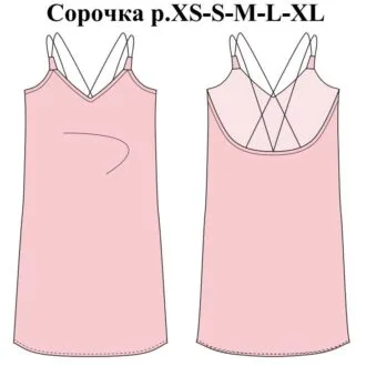 Нічна сорочка на бретельках, розміри PP-EXGG (португ.)