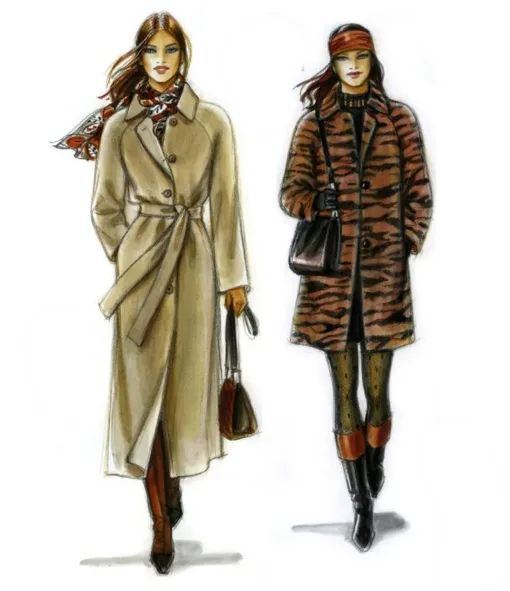 Пальто жіноче з поясом, 36-50 EUR