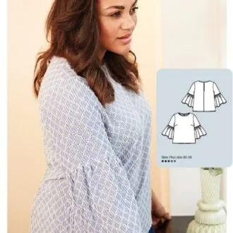 Блуза з V-подібним вирізом (36-56 європейські)