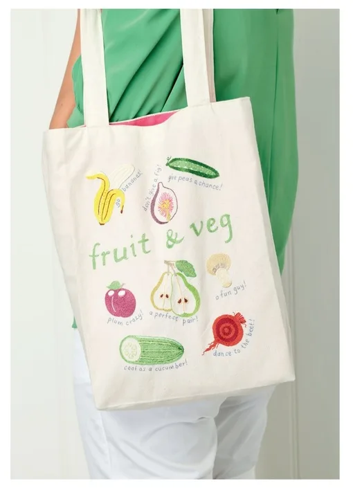 Сумка-шоппер із вишивкою «Fruit & Veg»