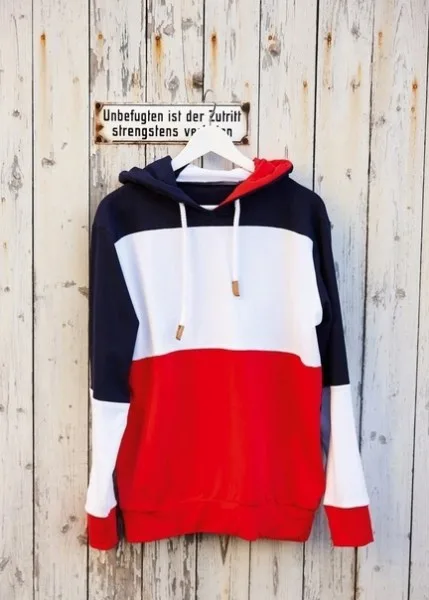 Худі з капюшоном та контрастними рукавами XS-XXL