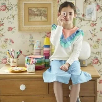 Спідниця для дівчинки з асиметричною застібкою