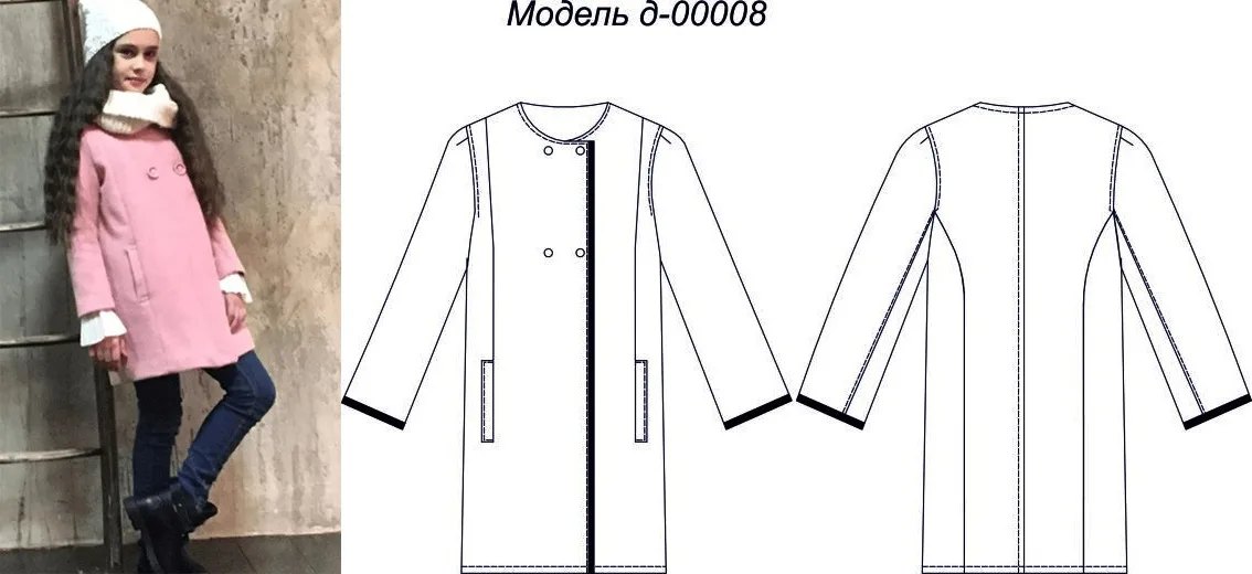 Пальто для дівчинки (104-140)