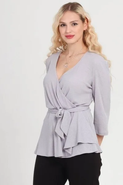 Блуза із трикотажу із запахом, зріст 166–170, розмір 68