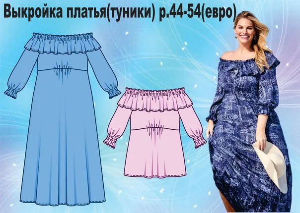 Сукня селянка – Викройка (44-52 євро)