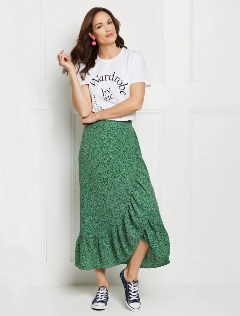 Викройка спідниці на запах з воланом @sewing_pattern_diy