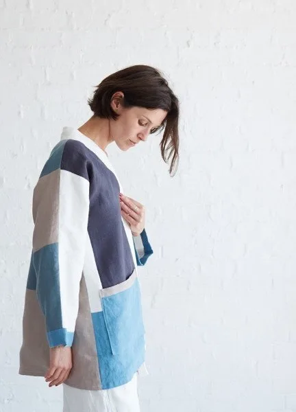 Жіночий жакет-кімоно у стилі печворк, oversize XS-M