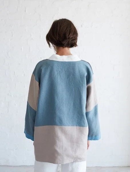 Жіночий жакет-кімоно у стилі печворк, oversize XS-M