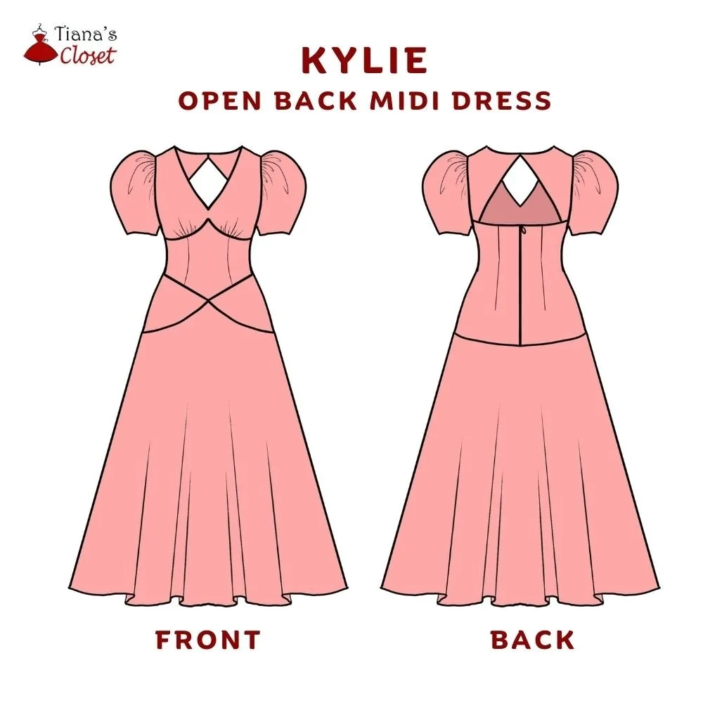 Сукня міді з відкритою спинкою «Kylie», XXS-5XL