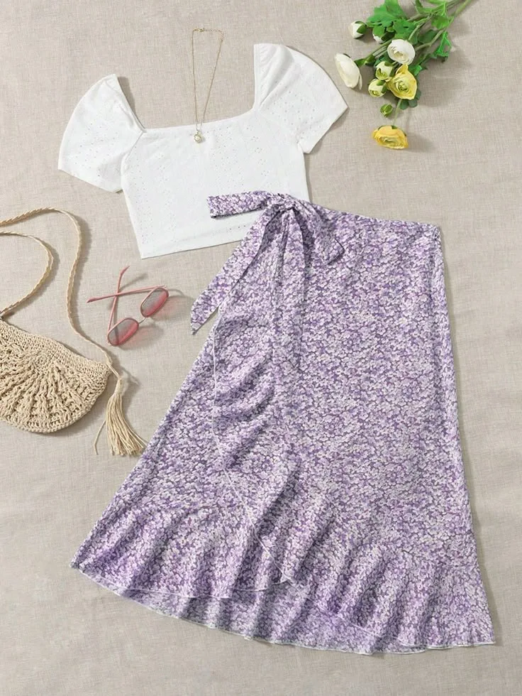 Спідниця на запах з воланами The Cress Skirt на 00-32 US