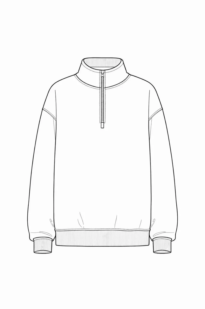 Жіночий оверсайз-світшот з коміром-стійкою