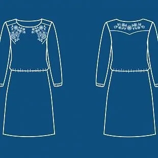 Жіноча сукня з кокеткою та куліскою на талії